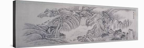 Viewing the Waterfalls at Longqiu, 1847-Dai Xi-Stretched Canvas