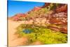 Viewpoint between Pound Walk and Ghost Gum Walk with rocky cliffs of Ormiston Gorge-Alberto Mazza-Stretched Canvas