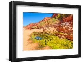 Viewpoint between Pound Walk and Ghost Gum Walk with rocky cliffs of Ormiston Gorge-Alberto Mazza-Framed Photographic Print