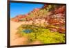 Viewpoint between Pound Walk and Ghost Gum Walk with rocky cliffs of Ormiston Gorge-Alberto Mazza-Framed Photographic Print