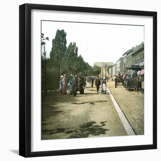 Viewpoint of the Charles Jean Street Leading to the Castle, Oslo (Former Christiania), Norway-Leon, Levy et Fils-Framed Premium Photographic Print