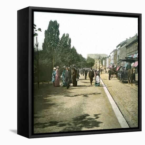 Viewpoint of the Charles Jean Street Leading to the Castle, Oslo (Former Christiania), Norway-Leon, Levy et Fils-Framed Stretched Canvas