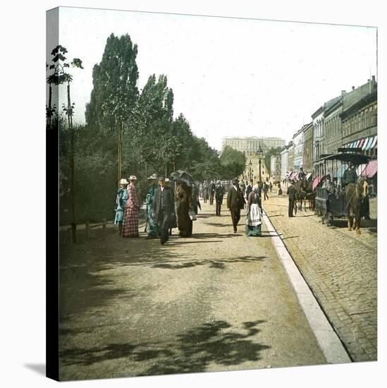 Viewpoint of the Charles Jean Street Leading to the Castle, Oslo (Former Christiania), Norway-Leon, Levy et Fils-Stretched Canvas