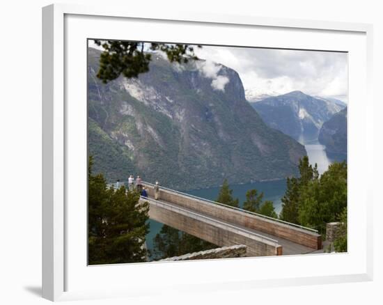 Viewpoint Stegastein Near Aurlandsvangen, Aurlandsfjorden, Sogn Og Fjordane, Norway, Scandinavia, E-Hans Peter Merten-Framed Photographic Print