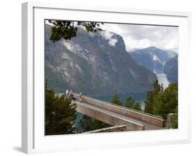 Viewpoint Stegastein Near Aurlandsvangen, Aurlandsfjorden, Sogn Og Fjordane, Norway, Scandinavia, E-Hans Peter Merten-Framed Photographic Print