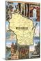 Views and Map of Wisconsin-null-Mounted Art Print