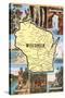 Views and Map of Wisconsin-null-Stretched Canvas
