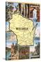 Views and Map of Wisconsin-null-Stretched Canvas