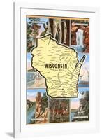 Views and Map of Wisconsin-null-Framed Art Print