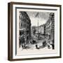 Views and Public Buildings in the City of Boston: View of Franklin Street-null-Framed Giclee Print