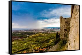 Views from the Fortress of Klis, where Game of Thrones was filmed, Croatia, Europe-Laura Grier-Framed Stretched Canvas