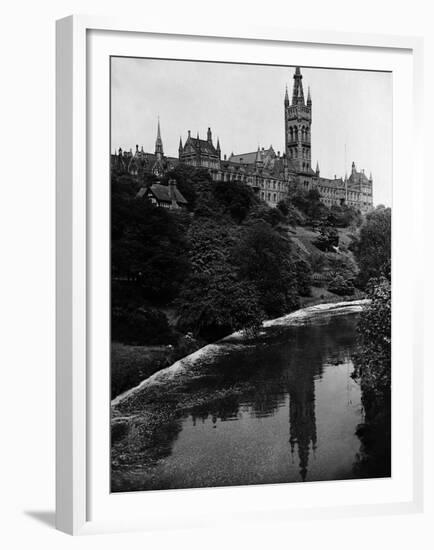 Views Glasgow University with the River Kelvin Flowing Alongside-null-Framed Premium Photographic Print