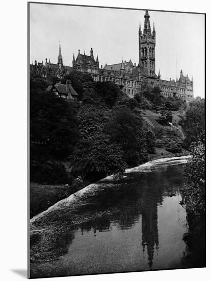 Views Glasgow University with the River Kelvin Flowing Alongside-null-Mounted Premium Photographic Print