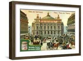 Views of Capitals: Place De L'Opera, Paris, C1900-null-Framed Giclee Print