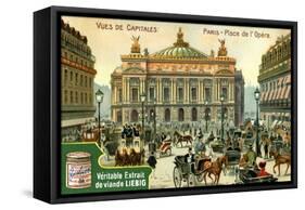 Views of Capitals: Place De L'Opera, Paris, C1900-null-Framed Stretched Canvas
