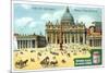 Views of Capitals: St Peter's Square, Rome, C1900-null-Mounted Giclee Print