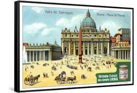 Views of Capitals: St Peter's Square, Rome, C1900-null-Framed Stretched Canvas