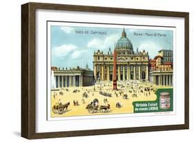 Views of Capitals: St Peter's Square, Rome, C1900-null-Framed Giclee Print