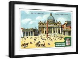 Views of Capitals: St Peter's Square, Rome, C1900-null-Framed Giclee Print