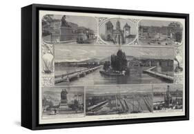 Views of Geneva, the Rhone, and the Alps of Savoy-null-Framed Stretched Canvas