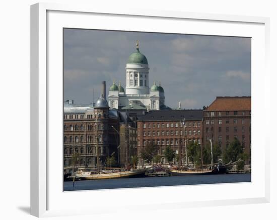 Views of Helsinki from Harbor with Lutheran Cathedral in Background, Helsinki, Finland-Nancy & Steve Ross-Framed Photographic Print