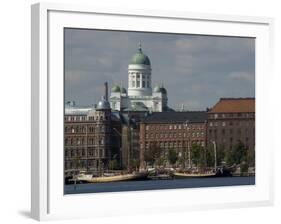 Views of Helsinki from Harbor with Lutheran Cathedral in Background, Helsinki, Finland-Nancy & Steve Ross-Framed Photographic Print