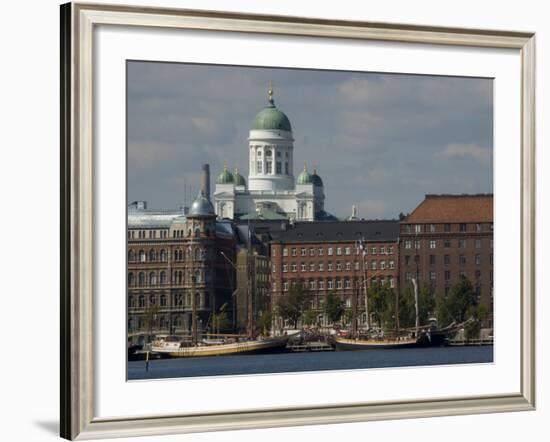 Views of Helsinki from Harbor with Lutheran Cathedral in Background, Helsinki, Finland-Nancy & Steve Ross-Framed Photographic Print