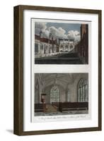 Views of Lincoln's Inn Hall and Chapel, and the Interior of Lincoln's Inn Chapel, London, 1811-Pals-Framed Giclee Print