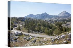 Views of Lovcen National Park with Njegos's Mausoleum in the Distance, Montenegro, Europe-Charlie Harding-Stretched Canvas