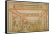 Views of Reception Rooms in Japan - Entertainments on the Day of the Rat in the Modern Style-Utagawa Toyoharu-Framed Stretched Canvas