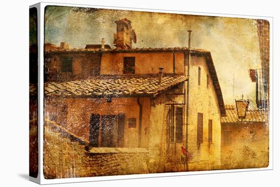 Views of Siena in Vintage Style-Timofeeva Maria-Stretched Canvas