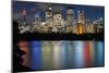 Views of Sydney city skyline after dark from Mrs Macquarie's Chair, Sydney, New South Wales, Austra-Andrew Michael-Mounted Photographic Print
