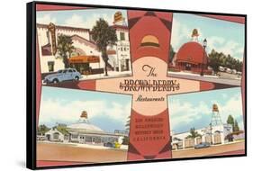 Views of the Brown Derby Restaurant, Retro-null-Framed Stretched Canvas