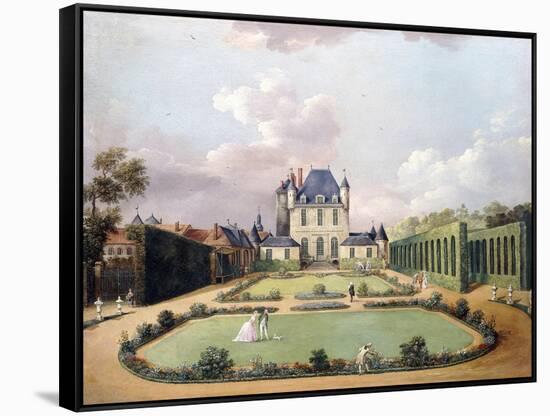 Views of the Chateau de Mousseaux and its Gardens-Jean François Hue-Framed Stretched Canvas