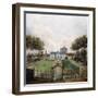 Views of the Chateau de Mousseaux and its Gardens-Jean François Hue-Framed Giclee Print