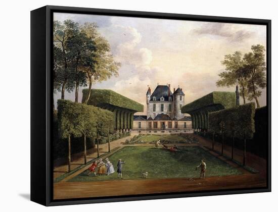 Views of the Chateau De Mousseaux and its Gardens-Jean-Francois Hue-Framed Stretched Canvas