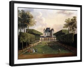 Views of the Chateau De Mousseaux and its Gardens-Jean-Francois Hue-Framed Giclee Print