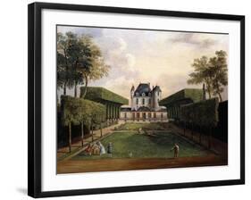 Views of the Chateau De Mousseaux and its Gardens-Jean-Francois Hue-Framed Giclee Print