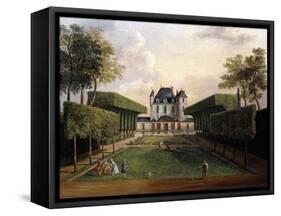 Views of the Chateau De Mousseaux and its Gardens-Jean-Francois Hue-Framed Stretched Canvas