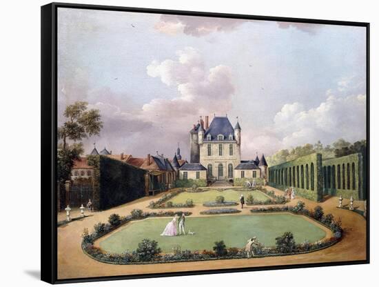 Views of the Chateau De Mousseaux and its Gardens-Jean-Francois Hue-Framed Stretched Canvas