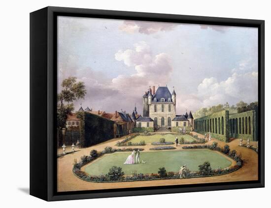 Views of the Chateau De Mousseaux and its Gardens-Jean-Francois Hue-Framed Stretched Canvas