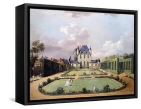 Views of the Chateau De Mousseaux and its Gardens-Jean-Francois Hue-Framed Stretched Canvas