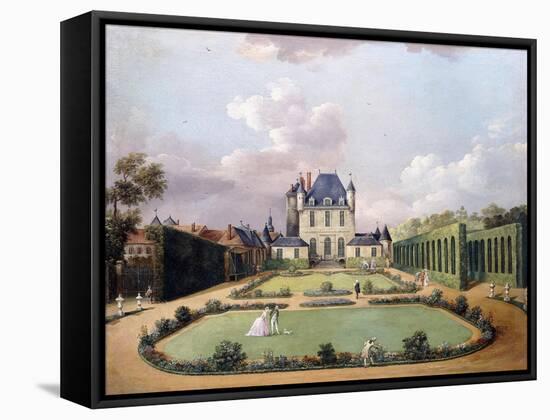 Views of the Chateau De Mousseaux and its Gardens-Jean-Francois Hue-Framed Stretched Canvas