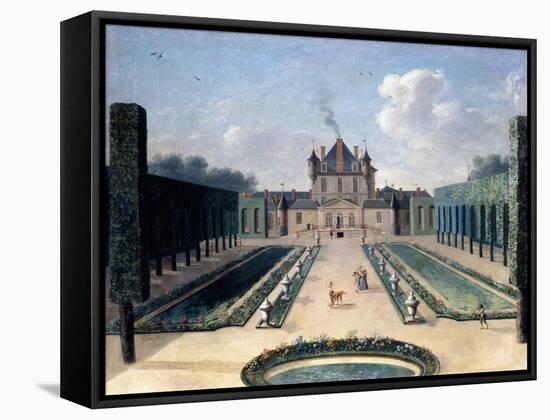 Views of the Chateau De Mousseaux and its Gardens-Jean-Francois Hue-Framed Stretched Canvas