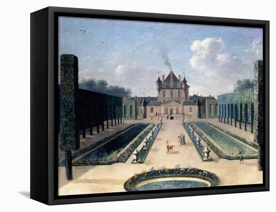 Views of the Chateau De Mousseaux and its Gardens-Jean-Francois Hue-Framed Stretched Canvas