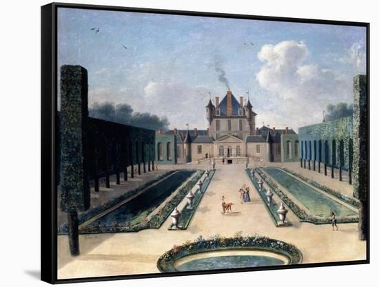 Views of the Chateau De Mousseaux and its Gardens-Jean-Francois Hue-Framed Stretched Canvas