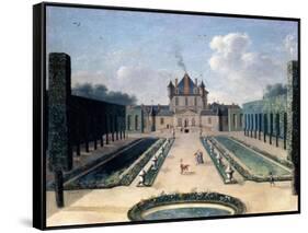 Views of the Chateau De Mousseaux and its Gardens-Jean-Francois Hue-Framed Stretched Canvas