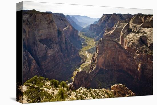 Views of the Cliffs in Zion Canyon from Observation Point Trail in Zion National Park, Utah-Sergio Ballivian-Stretched Canvas