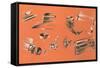 Views of Typewriter Parts-null-Framed Stretched Canvas