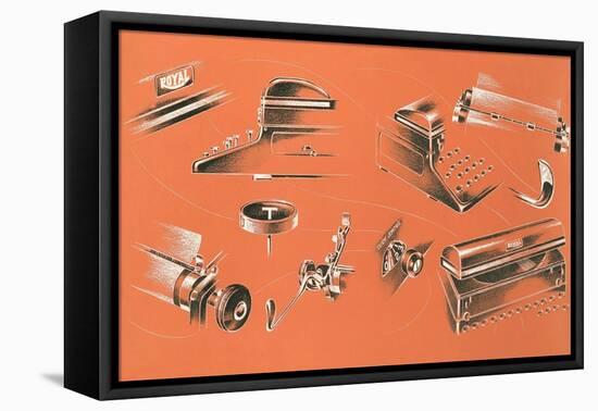 Views of Typewriter Parts-Found Image Press-Framed Stretched Canvas